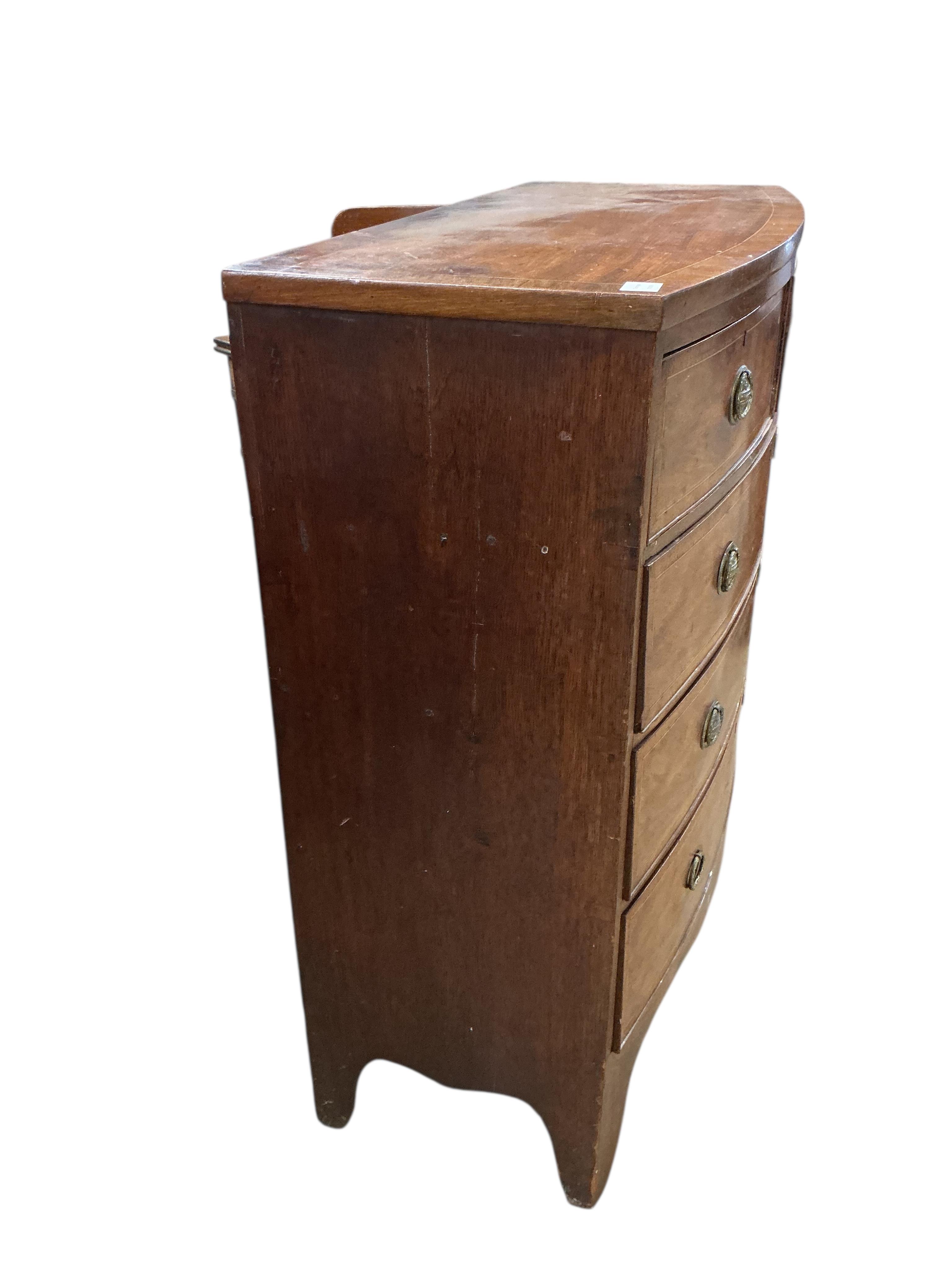 A Regency mahogany bowfront chest, width 99cm, depth 48cm, height 116cm